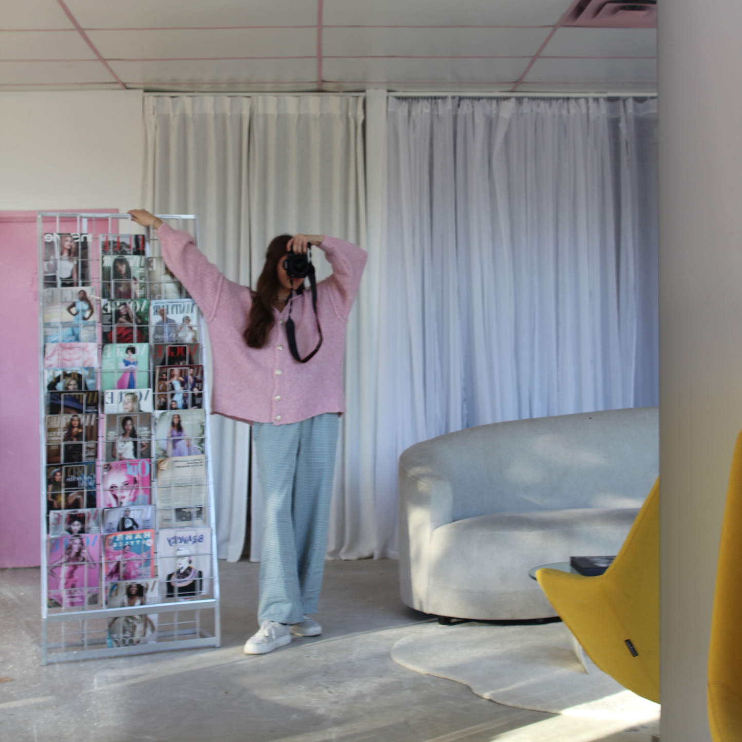 Cotton Candy Pink Button Up Sweater