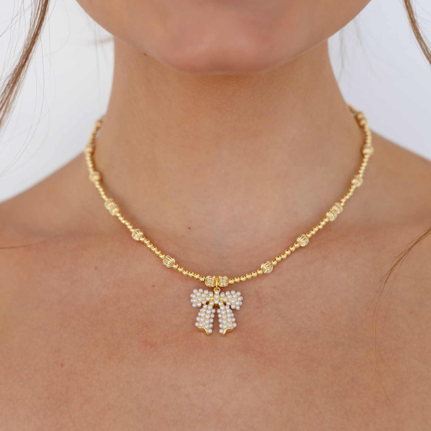 Pearl Bow Necklace