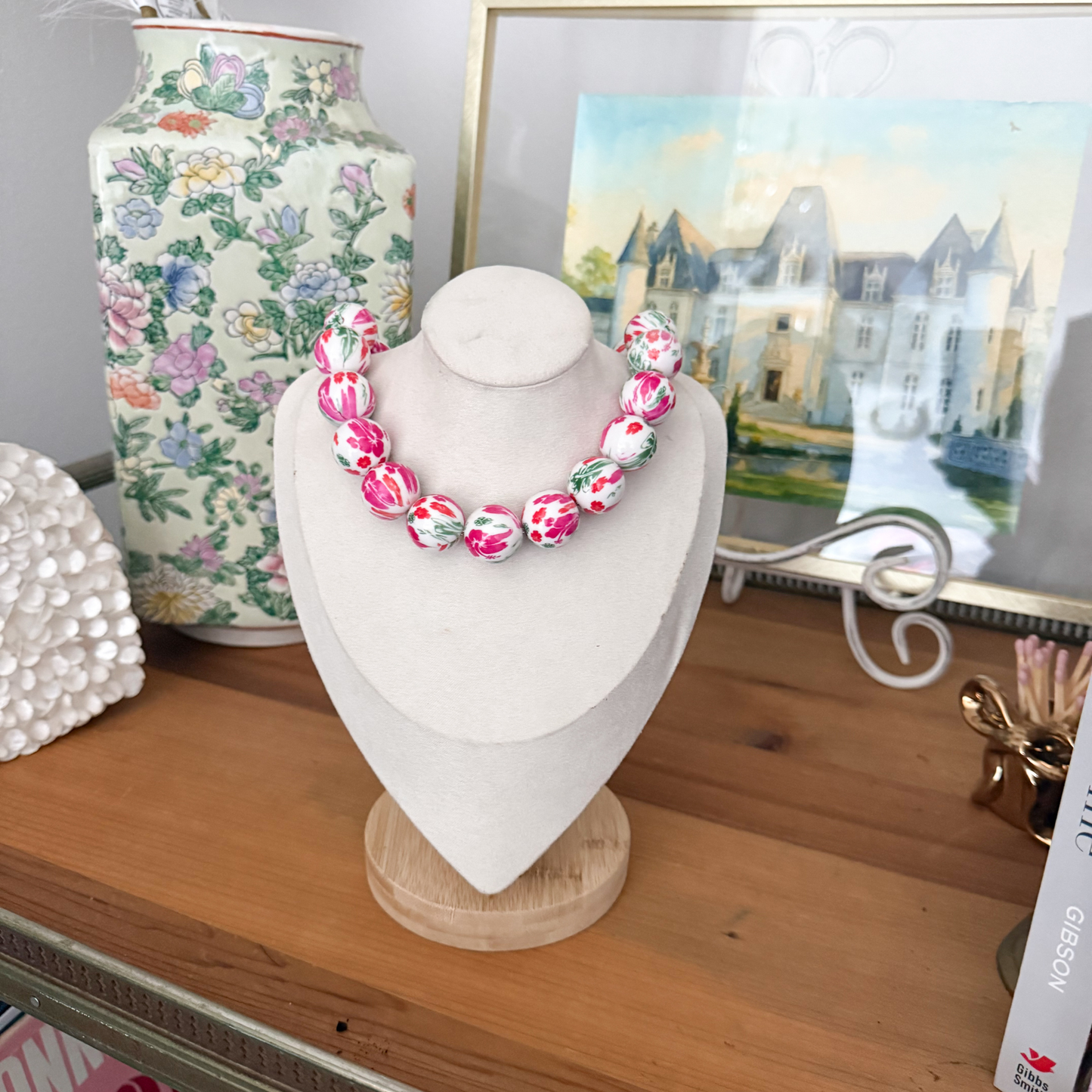 Floral Big Bead Necklace