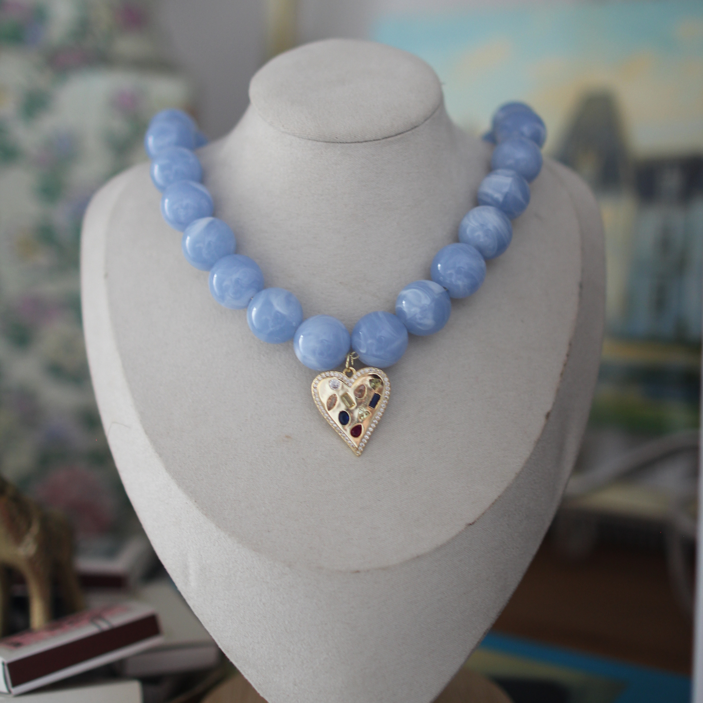 Blue Enchanted Heart Necklace