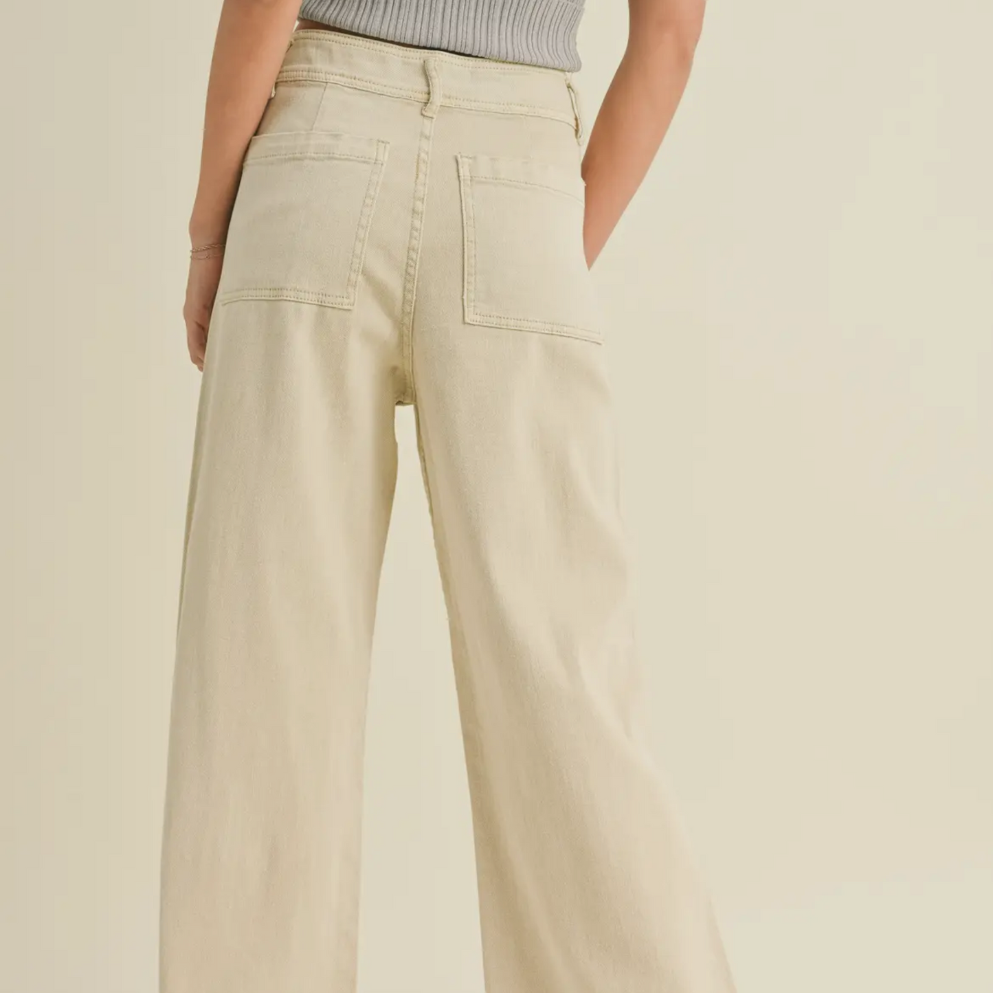 Wide Leg Beige Pants