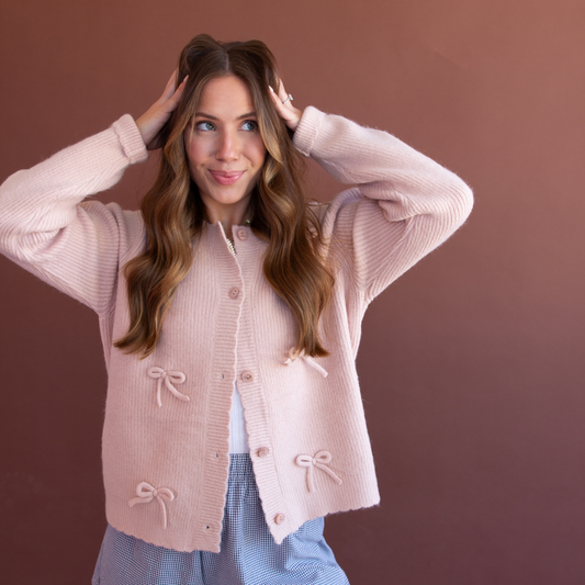 Sweet Pink Bow Cardigan