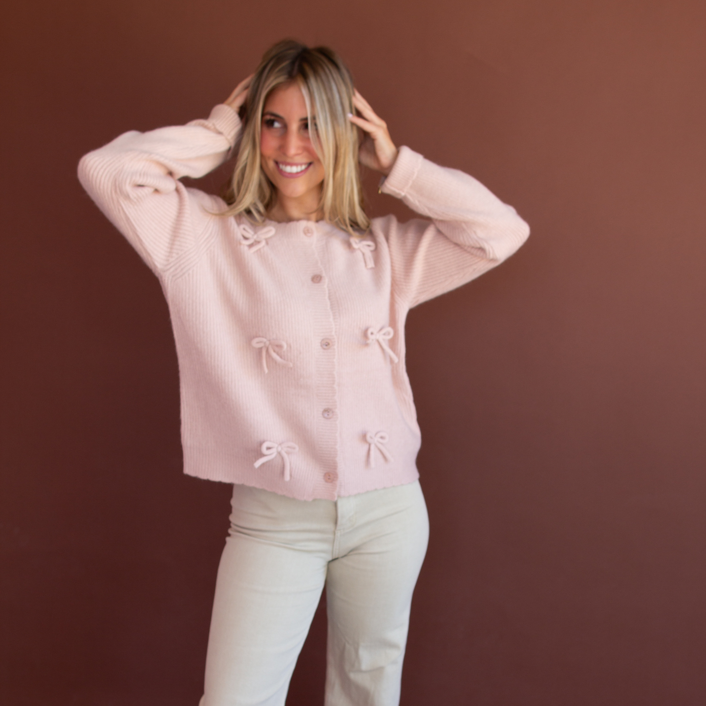 Sweet Pink Bow Cardigan