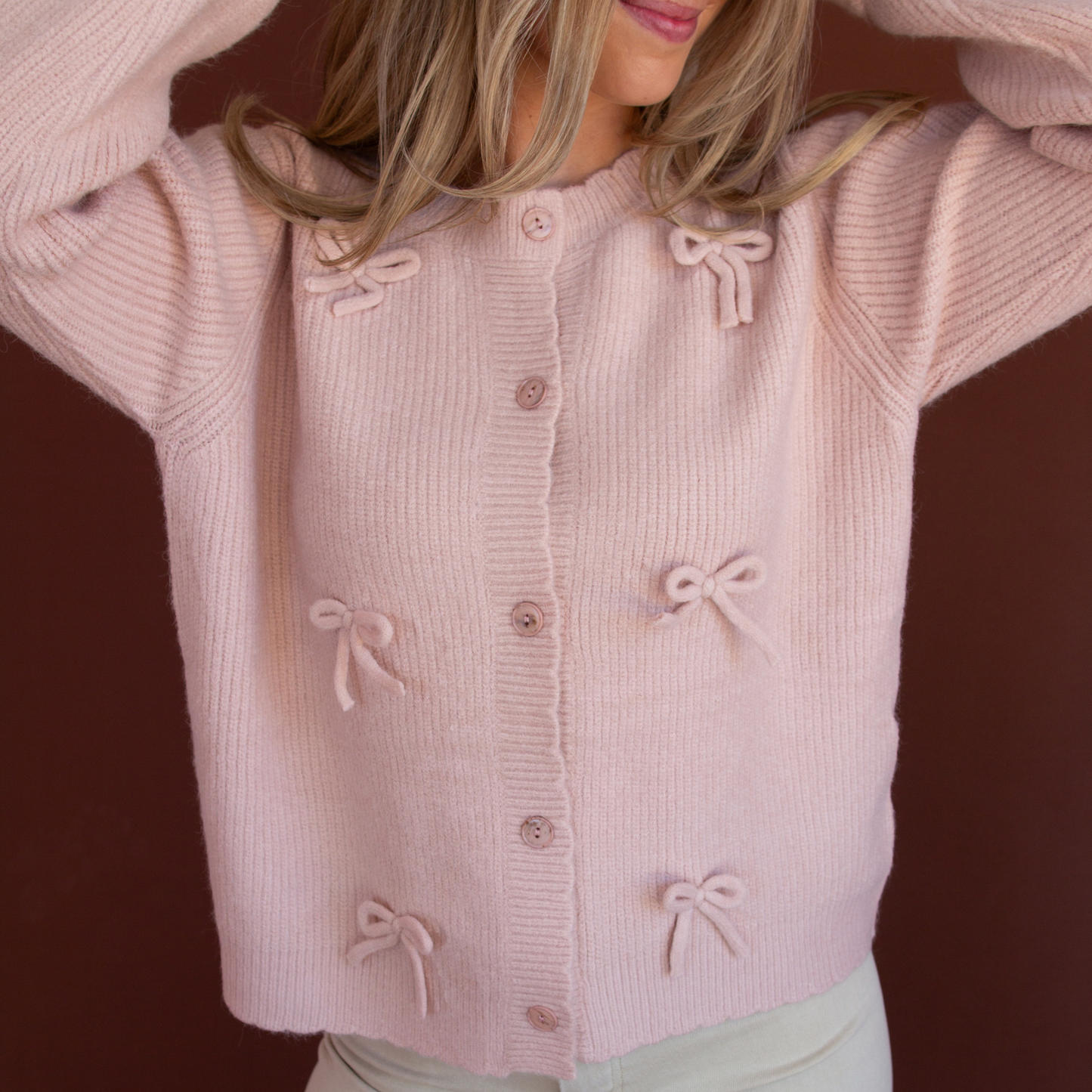 Sweet Pink Bow Cardigan