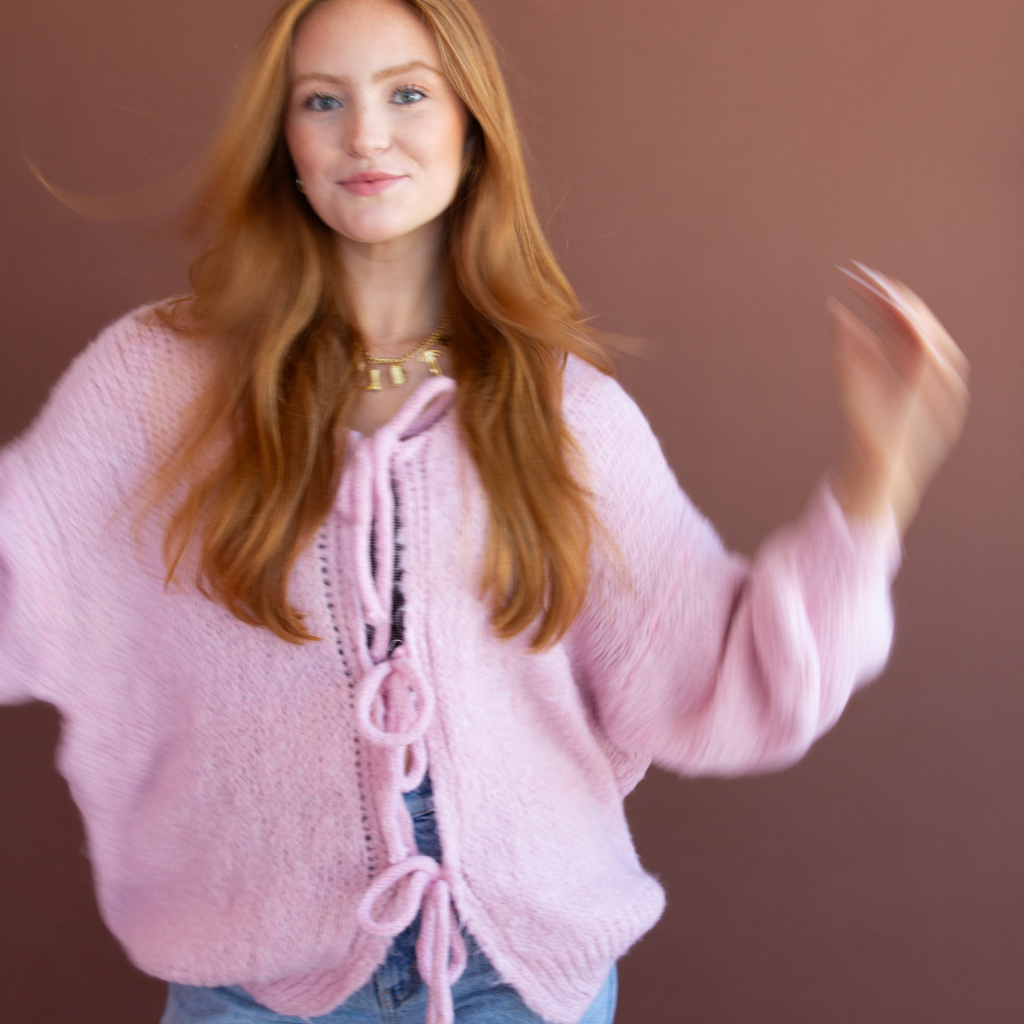 Tie It Up With a Bow Sweater: PINK